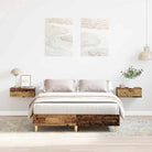 Duurzaam bedframe met multiplex lattenbodem voor een goede nachtrust - Oud hout / 120 x 200 cm - Bedden & bedframes