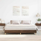 Duurzaam bedframe met multiplex lattenbodem voor een goede nachtrust - bruin eikenkleur / 180 x 200 cm - Bedden &