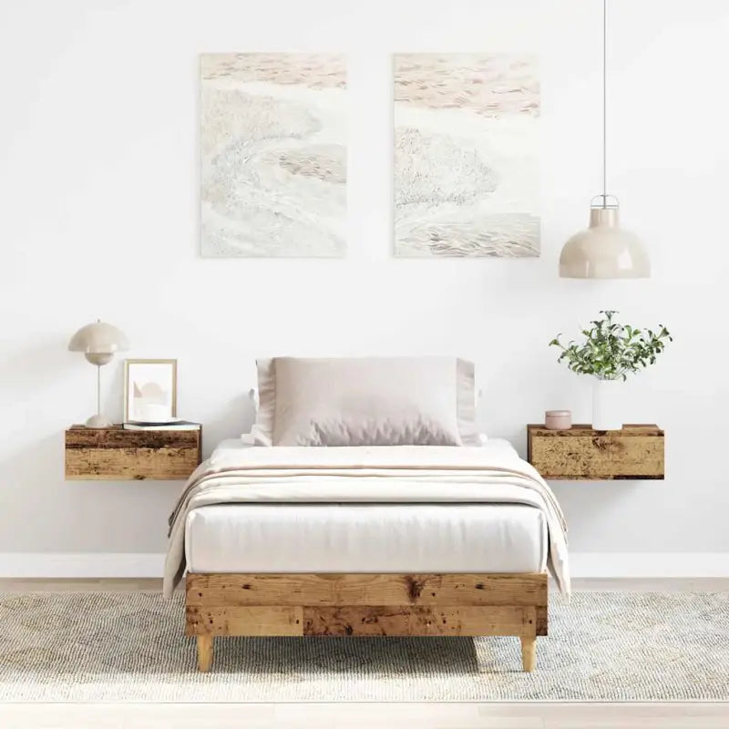 Duurzaam bedframe met multiplex lattenbodem voor een goede nachtrust - Oud hout / 90 x 190 cm - Bedden & bedframes