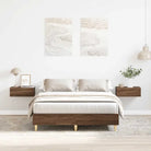 Duurzaam bedframe met multiplex lattenbodem voor een goede nachtrust - bruin eikenkleur / 135 x 190 cm - Bedden &