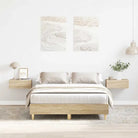 Duurzaam bedframe met multiplex lattenbodem voor een goede nachtrust - Sonoma eiken / 135 x 190 cm - Bedden & bedframes