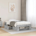 Duurzaam bedframe van bewerkt hout voor een goede nachtrust - Betongrijs / 100 x 200 cm - Bedden & bedframes