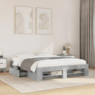 Duurzaam bedframe van bewerkt hout voor een goede nachtrust - Betongrijs / 160 x 200 cm - Bedden & bedframes