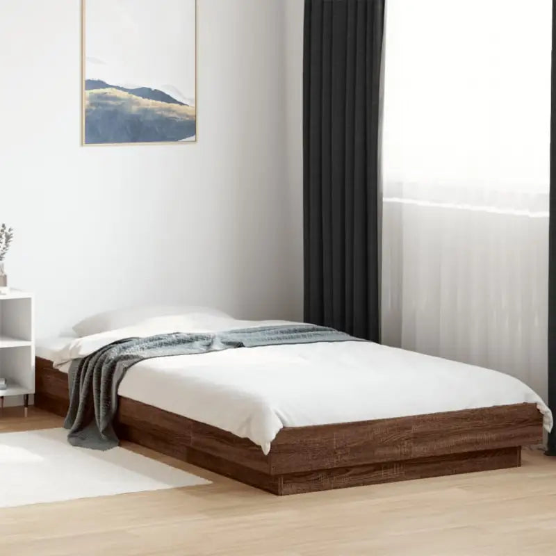 Duurzaam bedframe van bewerkt hout voor een goede nachtrust - Bruin / 100 x 200 cm - Bedden & bedframes