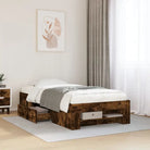 Duurzaam bedframe van bewerkt hout voor een goede nachtrust - Gerookt eiken / 90 x 190 cm - Bedden & bedframes