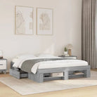 Duurzaam bedframe van bewerkt hout voor een goede nachtrust - Grijs sonoma / 150 x 200 cm - Bedden & bedframes