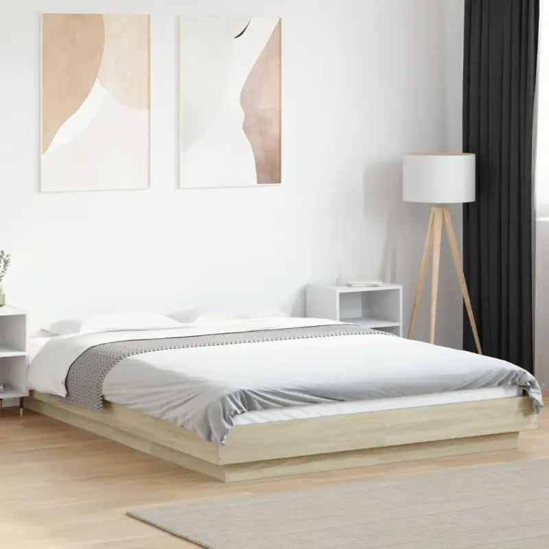 Duurzaam bedframe van bewerkt hout voor een goede nachtrust - Sonoma eiken / 120 x 190 cm - Bedden & bedframes
