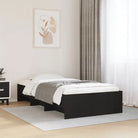 Duurzaam bedframe van bewerkt hout voor een goede nachtrust - Zwart / 90 x 200 cm - Bedden & bedframes