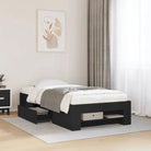 Duurzaam bedframe van bewerkt hout voor een goede nachtrust - Zwart / 100 x 200 cm - Bedden & bedframes