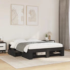 Duurzaam bedframe van bewerkt hout voor een goede nachtrust - Zwart / 135 x 190 cm - Bedden & bedframes