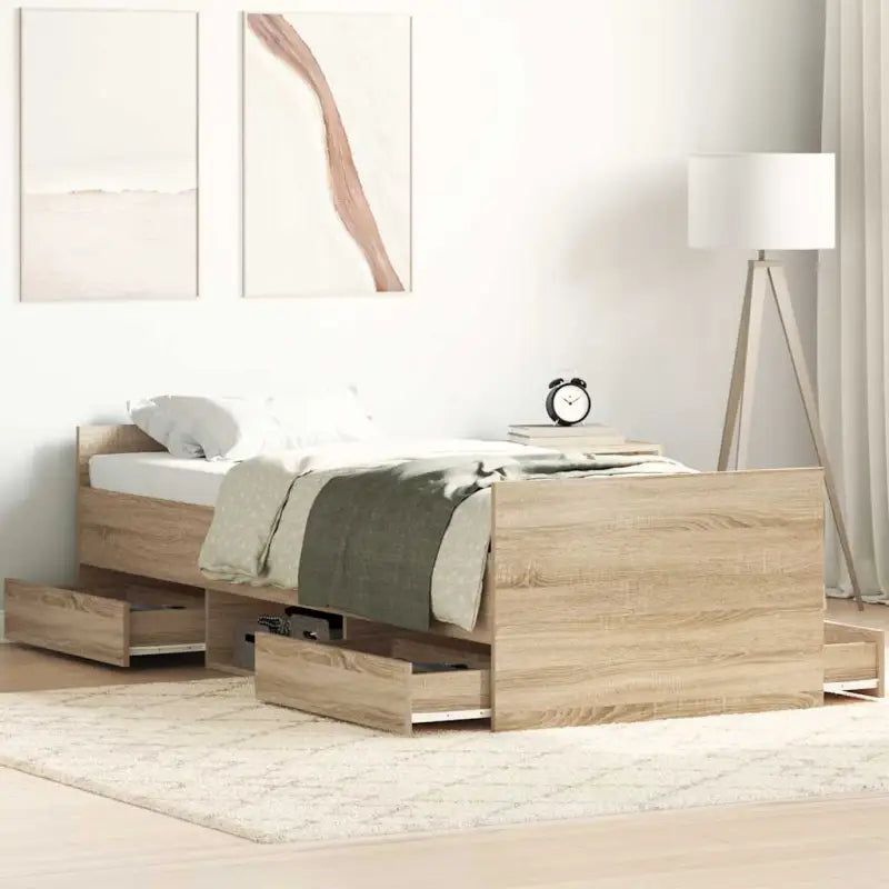 Duurzaam hout bedframe voor comfortabele nachten - Sonoma eiken / 90 x 190 cm - Bedden & bedframes