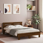 Duurzaam houten bedframe voor een goede nachtrust - bruin eikenkleur / 135 x 190 cm - Bedden & bedframes