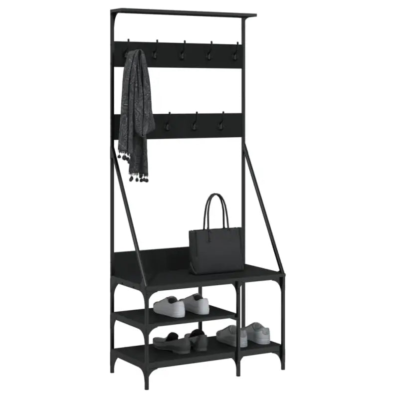 Duurzaam houten kledingrek voor opgeruimde kast en gemakkelijke outfitkeuze - Zwart / 1 - Kledingrekken & kastinrichting