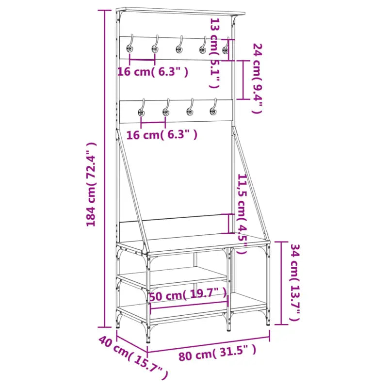 Duurzaam houten kledingrek voor opgeruimde kast en gemakkelijke outfitkeuze - Zwart / 1 - Kledingrekken & kastinrichting