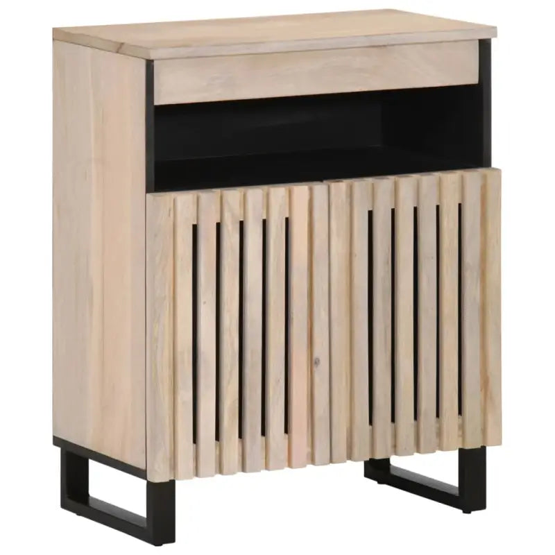 Duurzaam massief acaciahout opbergkast met industriële stijl - Lichtbruin / 1 / massief mangohout - Opbergkasten &