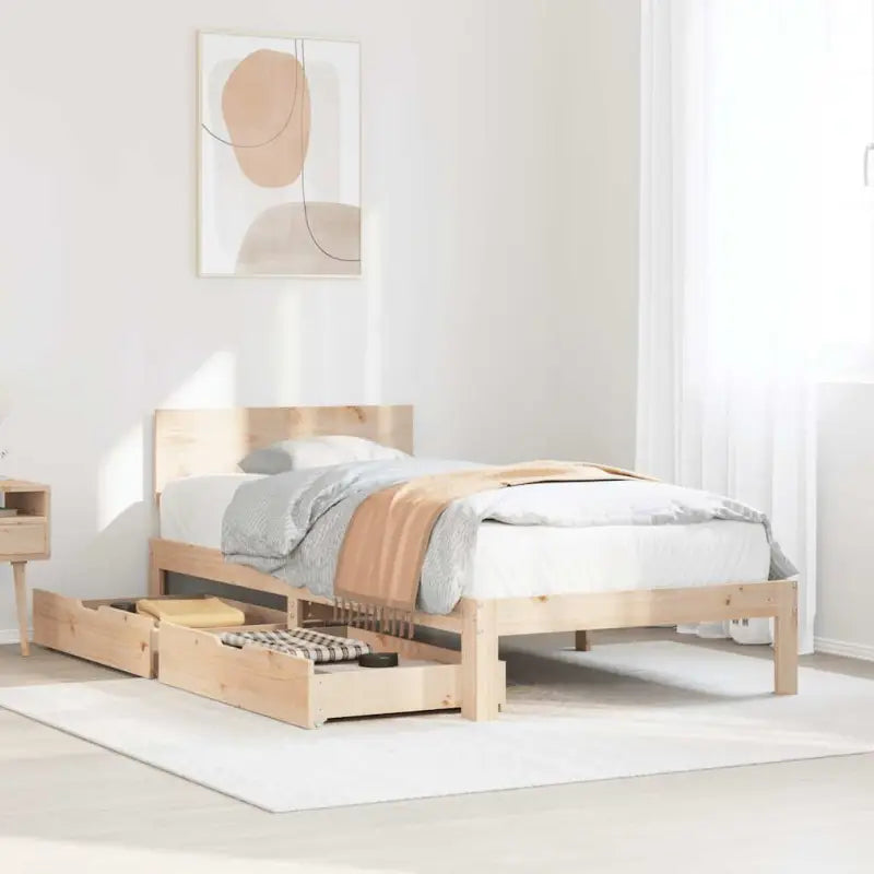 Duurzaam massief grenenhout bedframe voor een goede nachtrust - Naturel / 75 x 190 cm - Bedden & bedframes