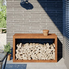 Duurzaam Stalen Brandhoutrek voor Nette Opslag - Cortenstaal/Bruin / 100 x 40 x 60 cm - Brandhoutrekken