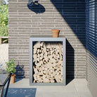 Duurzaam Stalen Brandhoutrek voor Nette Opslag - Gegalvaniseerd staal/Grijs / 60 x 40 x 80 cm - Brandhoutrekken