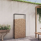 Duurzaam zwart staal brandhoutrek voor nette opslag - Zwart / 110 x 28 x 214 cm - Brandhoutrekken