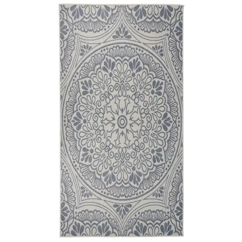 Duurzame buitenvloerkleden voor een beschermendemat in je tuin - Blauw patroon / 80 x 150 cm - Vloerkleden
