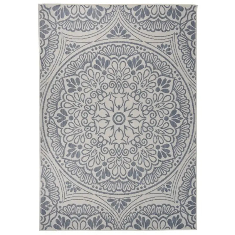 Duurzame buitenvloerkleden voor een beschermendemat in je tuin - Blauw patroon / 160 x 230 cm - Vloerkleden