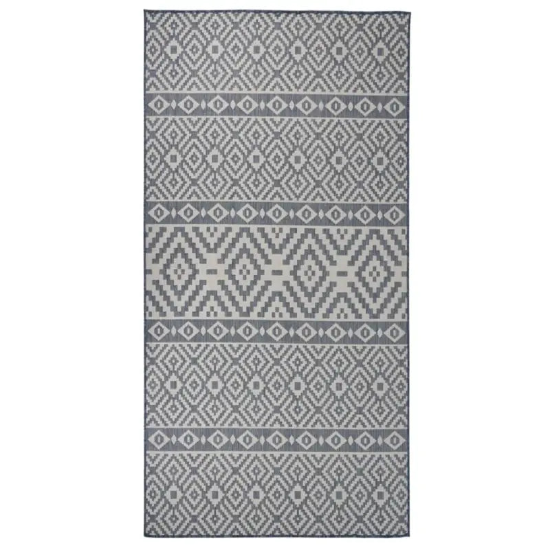 Duurzame buitenvloerkleden voor een beschermendemat in je tuin - Blauwe strepen / 100 x 200 cm - Vloerkleden