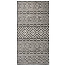 Duurzame buitenvloerkleden voor een beschermendemat in je tuin - Zwarte strepen / 100 x 200 cm - Vloerkleden