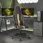 Duurzame en vlekbestendige Gamingstoel voor een comfortabel spelervaring - Zwart en goud / 1 - Gamingstoelen