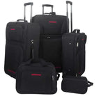 Duurzame koffer set met PVC coating voor lange en korte reizen - Zwart / 5 - Koffers