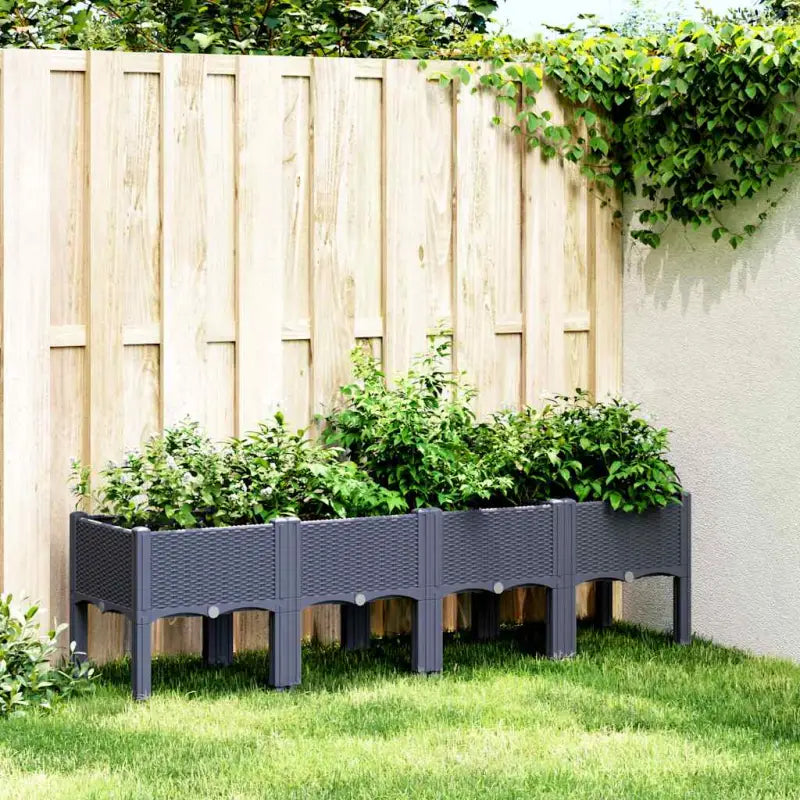 Duurzame plantenbak voor klimplanten in tuin of op terras - Blauwgrijs / 160 x 40 x 42 cm / 1 - Bloempotten &
