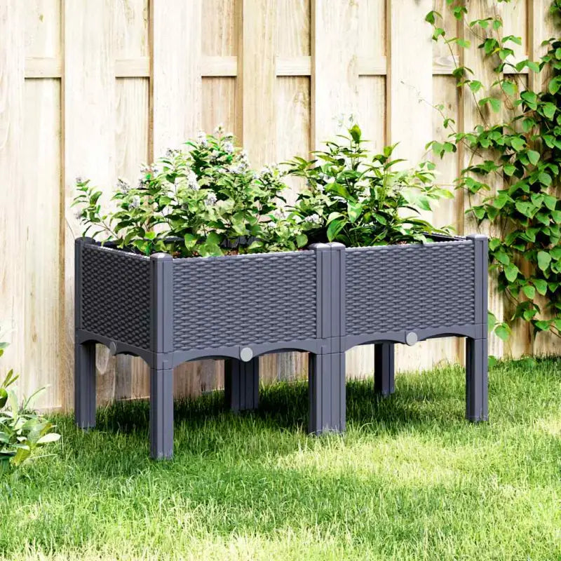 Duurzame plantenbak voor klimplanten in tuin of op terras - Blauwgrijs / 80 x 40 x 42 cm / 1 - Bloempotten &