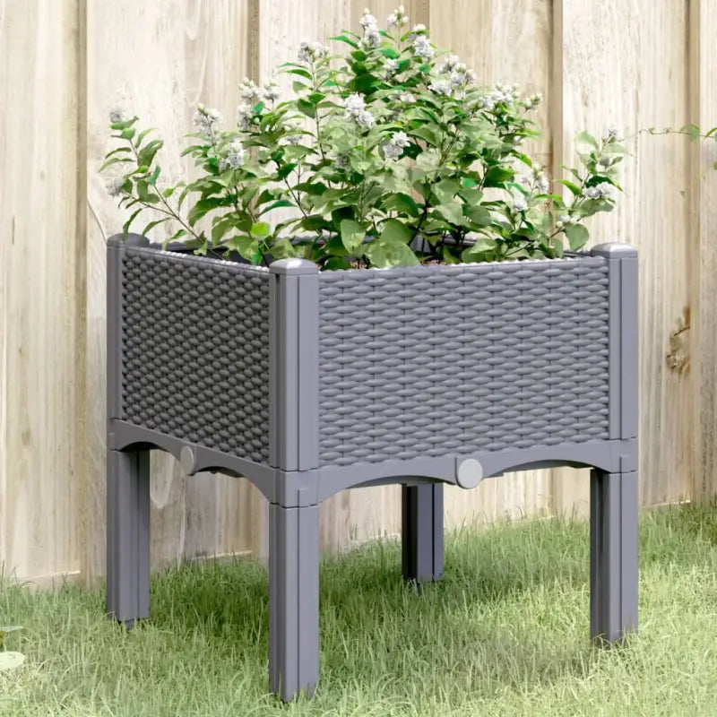 Duurzame plantenbak voor klimplanten in tuin of op terras - Blauwgrijs / 40 x 40 x 42 cm / 1 - Bloempotten &