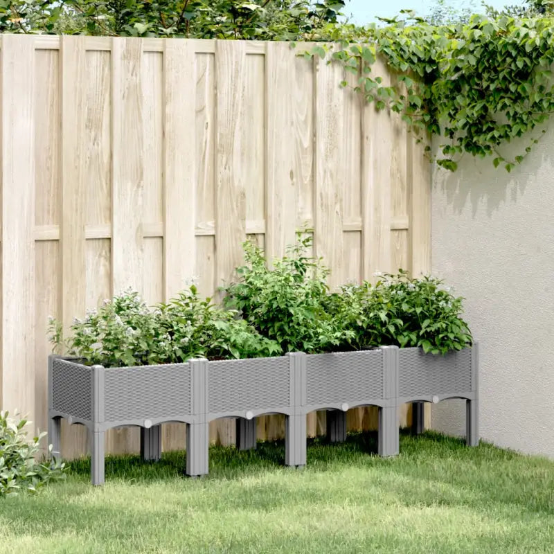 Duurzame plantenbak voor klimplanten in tuin of op terras - Lichtgrijs / 160 x 40 x 42 cm / 1 - Bloempotten &