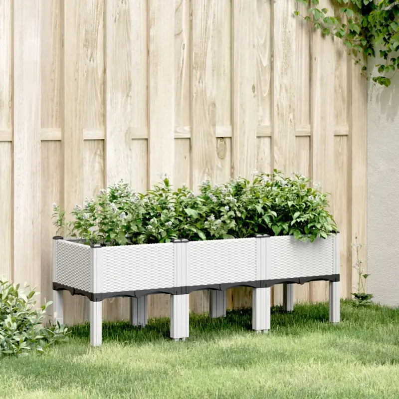 Duurzame plantenbak voor klimplanten in tuin of op terras - Wit / 120 x 40 x 42 cm / 1 - Bloempotten & plantenbakken