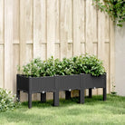 Duurzame plantenbak voor klimplanten in tuin of op terras - Zwart / 120 x 40 x 42 cm / 1 - Bloempotten & plantenbakken