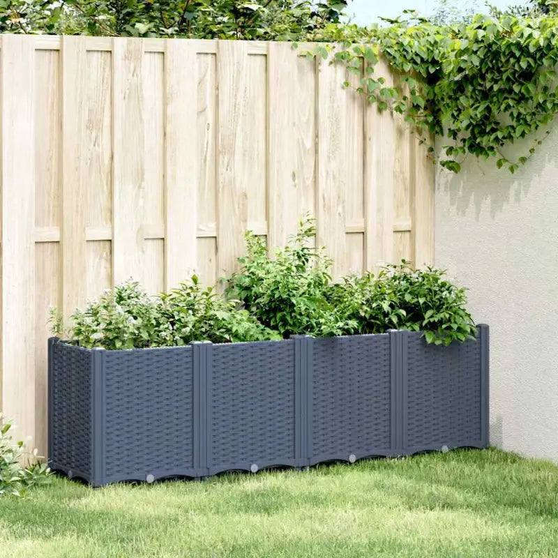 Duurzame plantenbak voor klimplanten op tuin of terras - Blauwgrijs / 160 x 40 x 53 cm / 1 - Bloempotten & plantenbakken