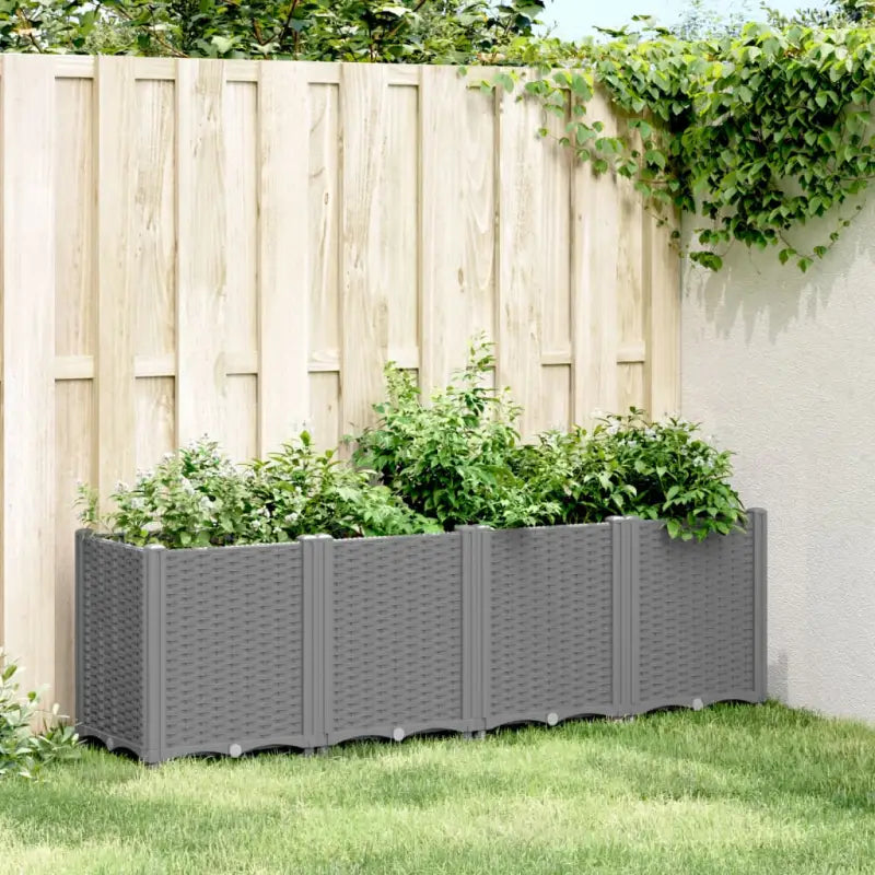 Duurzame plantenbak voor klimplanten op tuin of terras - Lichtgrijs / 160 x 40 x 53 cm / 1 - Bloempotten & plantenbakken