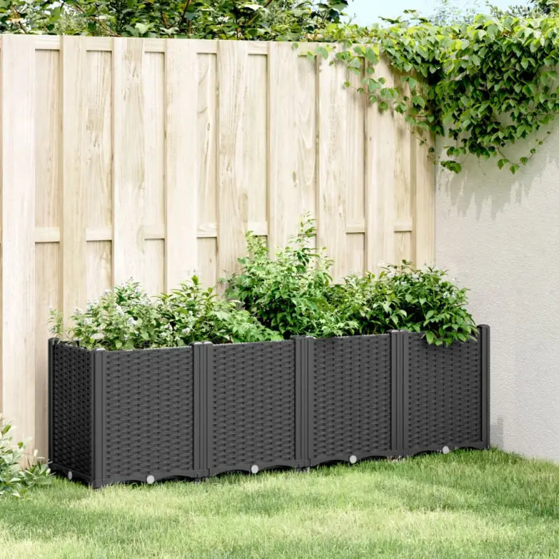 Duurzame plantenbak voor klimplanten op tuin of terras - Zwart / 160 x 40 x 53 cm / 1 - Bloempotten & plantenbakken