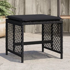 Duurzame poly rattan tuinkrukken voor een comfortabele zitervaring - Zwart / 4 - Tuinpoefs