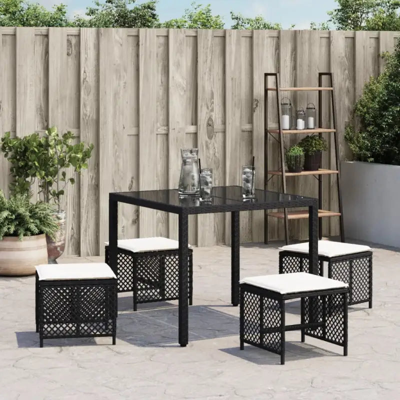 Duurzame poly rattan tuinkrukken voor een comfortabele zitervaring - Tuinpoefs