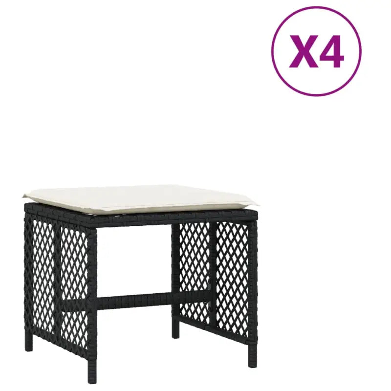 Duurzame poly rattan tuinkrukken voor een comfortabele zitervaring - Tuinpoefs