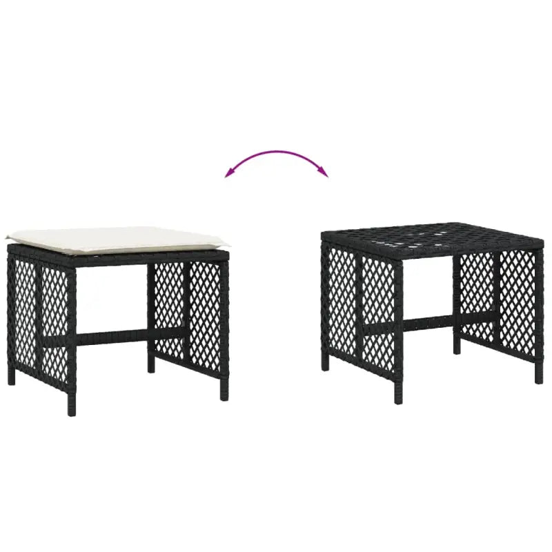 Duurzame poly rattan tuinkrukken voor een comfortabele zitervaring - Tuinpoefs
