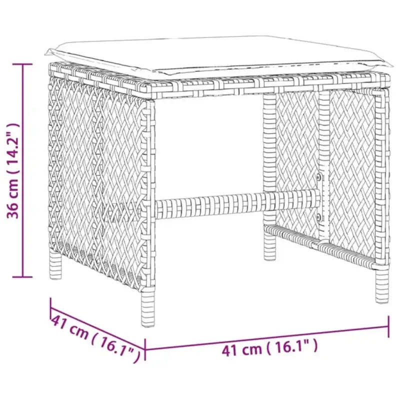 Duurzame poly rattan tuinkrukken voor een comfortabele zitervaring - Tuinpoefs