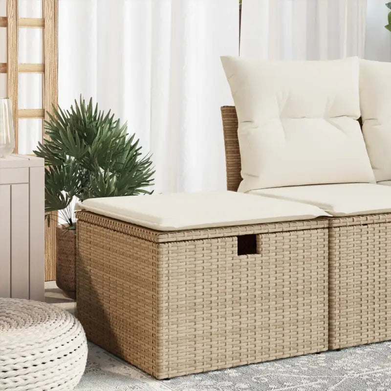 Duurzame tuinkruk met poly rattan en comfortabele zitervaring - Tuinpoefs