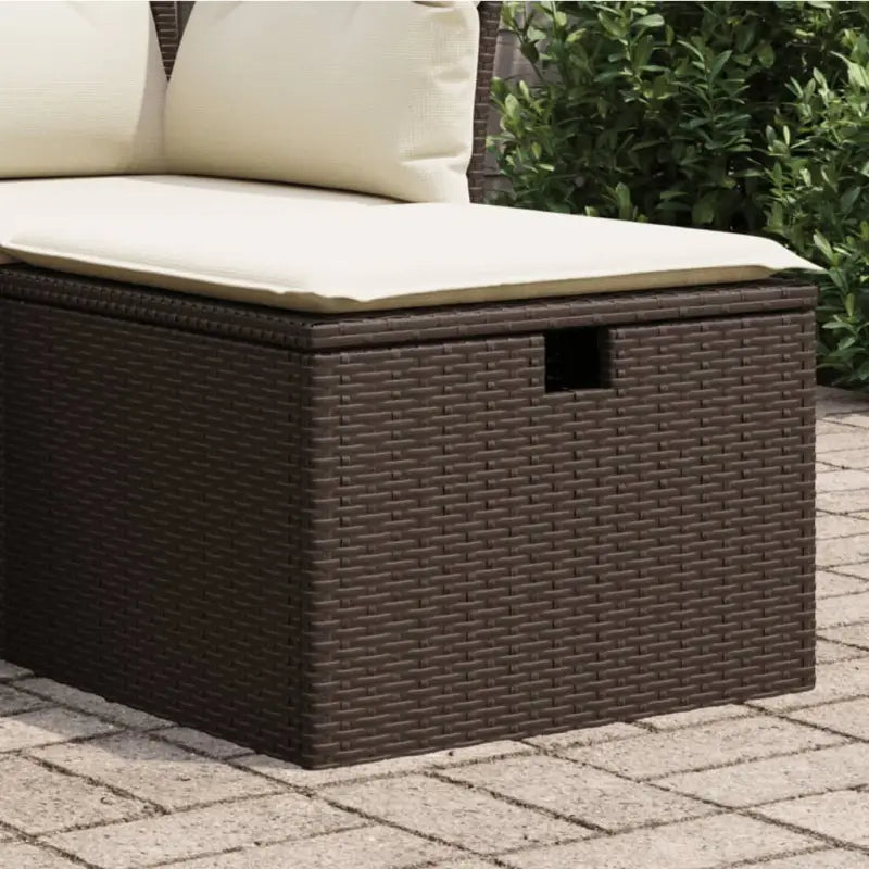 Duurzame tuinkruk met poly rattan en comfortabele zitervaring - Bruin / 1 / met opbergruimte - Tuinpoefs