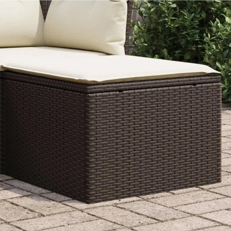 Duurzame tuinkruk met poly rattan en comfortabele zitervaring - Bruin / 1 / zonder opbergruimte - Tuinpoefs