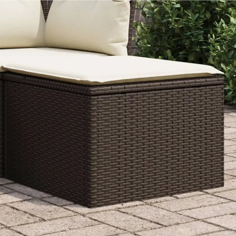 Duurzame tuinkruk met poly rattan en comfortabele zitervaring - Bruin / 1 / met opbergruimte en zak - Tuinpoefs
