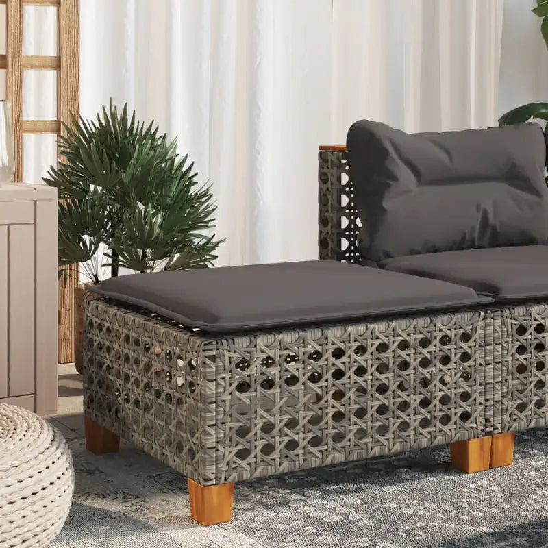 Duurzame tuinkruk met poly rattan en comfortabele zitervaring - Grijs / 1 / gat weven - Tuinpoefs
