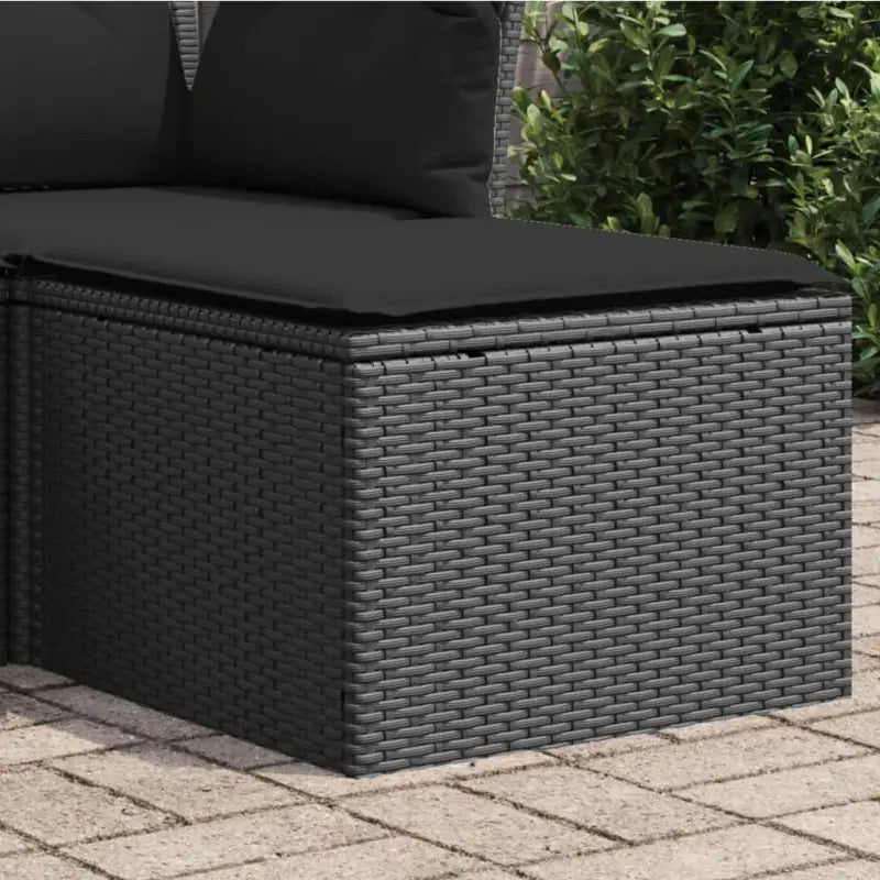 Duurzame tuinkruk met poly rattan en comfortabele zitervaring - Zwart / 1 / zonder opbergruimte - Tuinpoefs