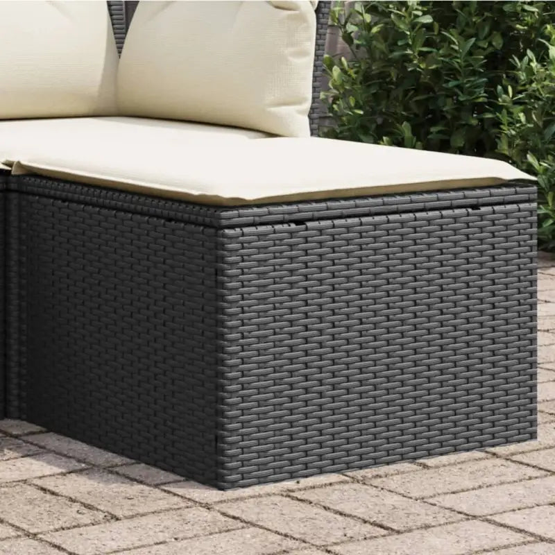 Duurzame tuinkruk met poly rattan en comfortabele zitervaring - Zwart en crème / 1 / zonder opbergruimte - Tuinpoefs